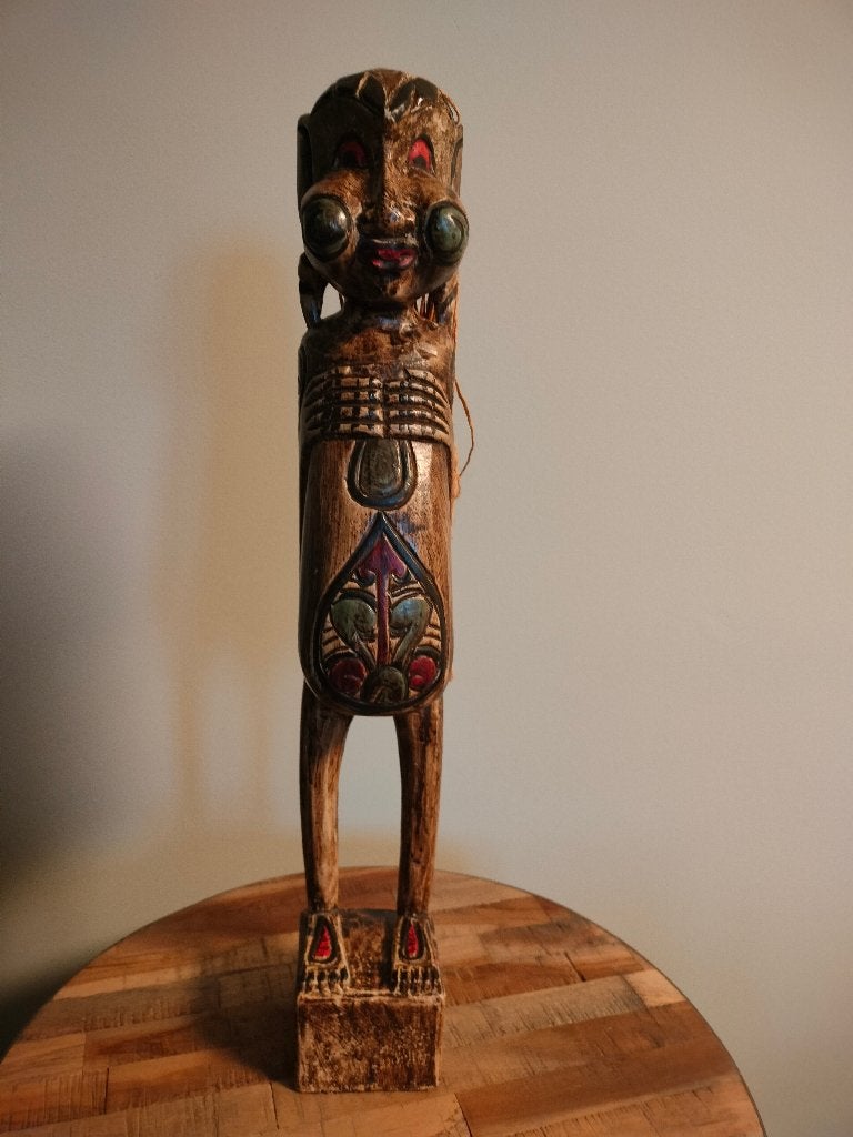 Exotisch houten beeld, Antiek en Kunst, Kunst | Beelden en Houtsnijwerken, Beeld, Hout, Beschilderd, Overige stijlen