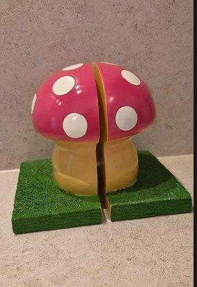 Juicy Lucy Collection paddenstoel boekensteun roze wit, Huis en Inrichting, Verzenden, Zo goed als nieuw