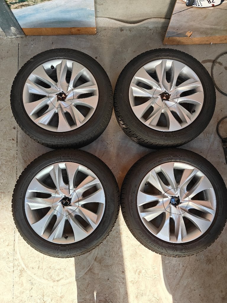 Goodyear winterbanden 225/50R17 98V op DS 5 velgen 7,4 mm, Auto-onderdelen, Ophalen, Gebruikt, Velg(en), 17 inch