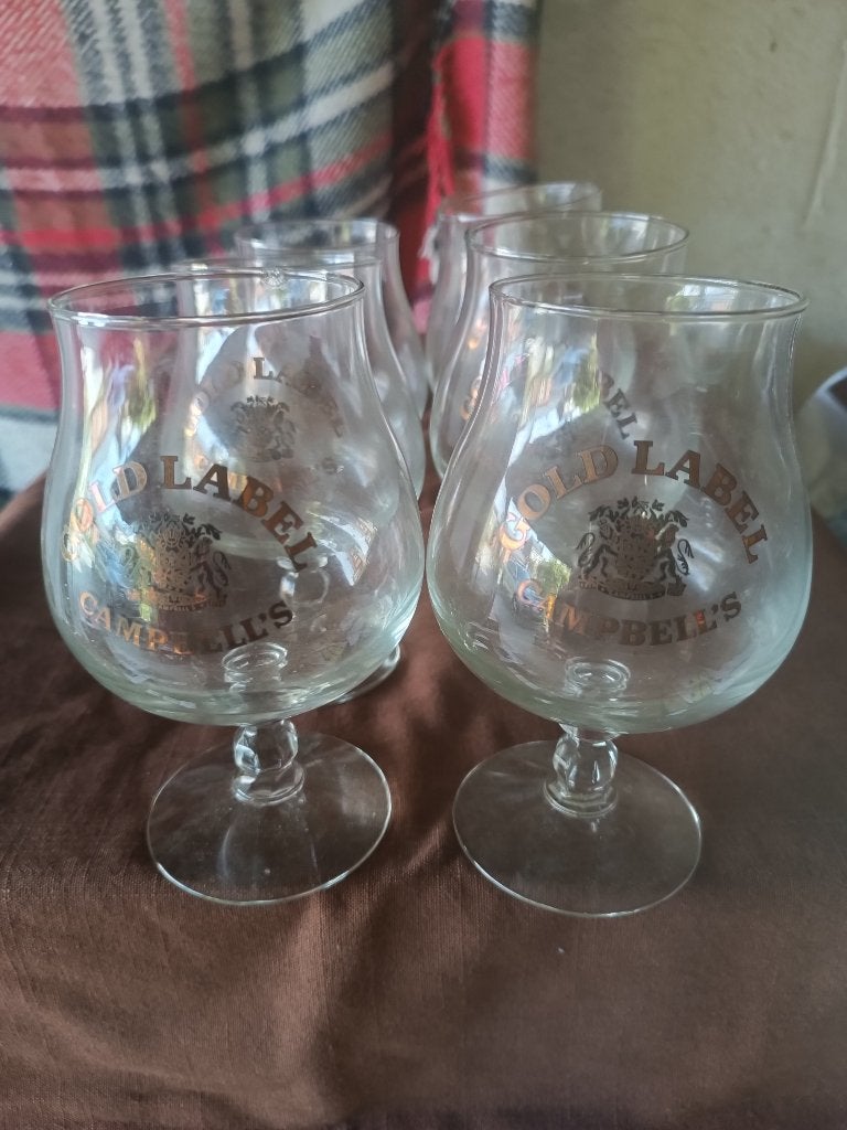 A vendre 6 verres Gold Label, Enlèvement, Utilisé, Verre à bière