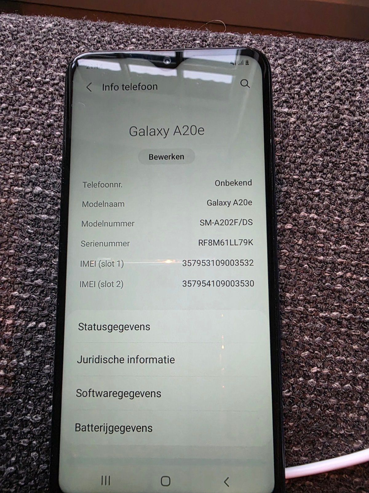 Samsung galaxy A20e, Télécoms, Téléphonie mobile | Samsung, Enlèvement ou Envoi, Comme neuf, Sans abonnement, Sans simlock