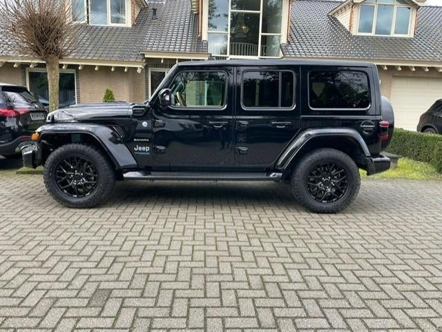 Jeep Wrangler Sahara Plug in Hybrid Soft Top, Auto's, Jeep, Automaat, 1995 cc, Zwart, Leder