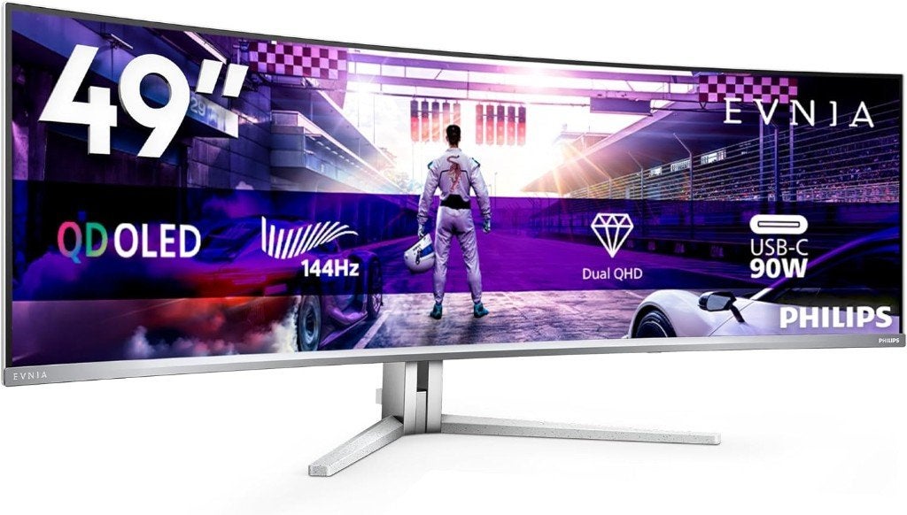 PHILIPS Evnia - 49-inch Curved DQHD OLED, 144 Hertz, Informatique & Logiciels, Moniteurs, Gaming, 151 à 200 Hz, Comme neuf, Ultra HD (4K)