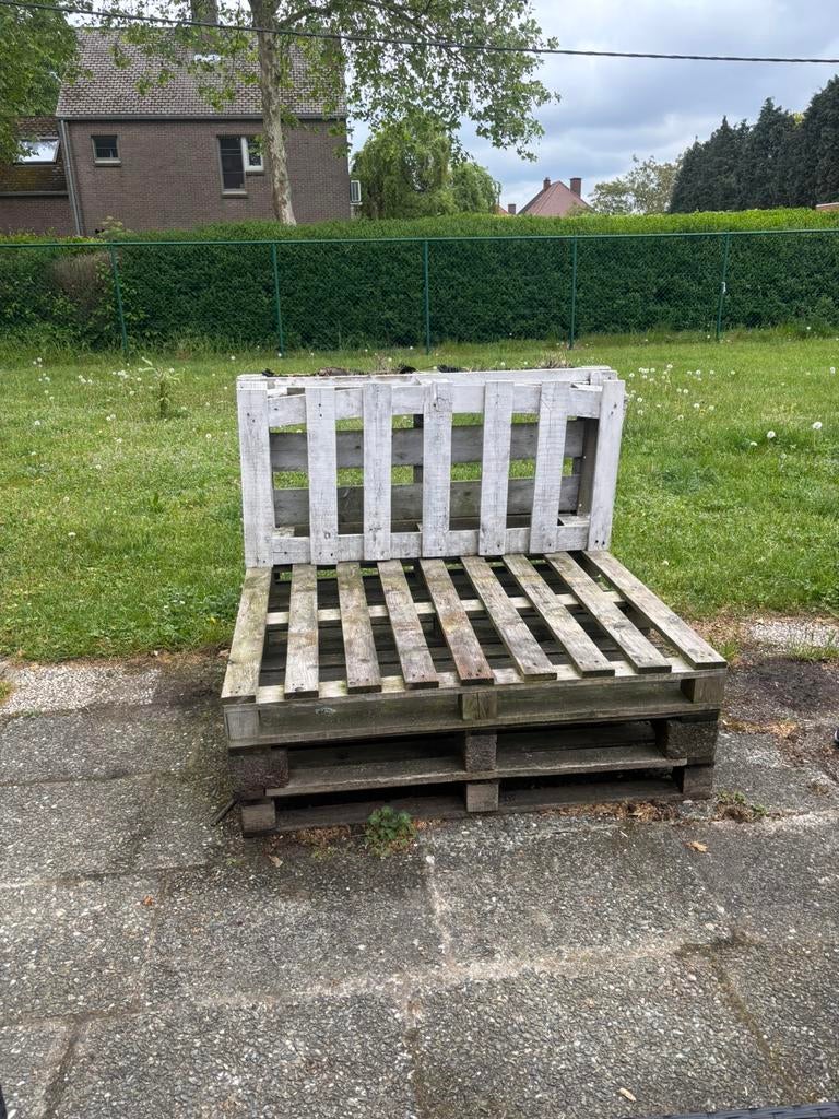 Tuinbankje gemaakt van pallets gratis, Ophalen, Zo goed als nieuw
