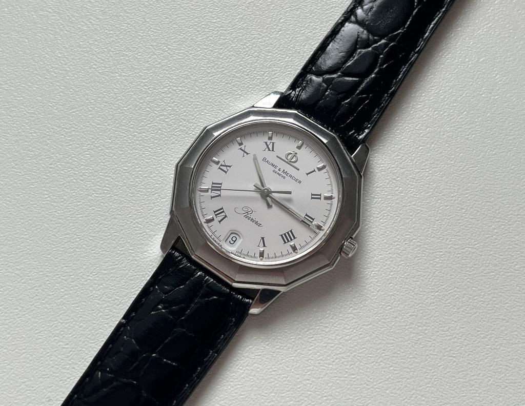Baume & Mercier Riviera ref. 5131.001.2 (full set), Bijoux, Sacs & Beauté, Montres | Anciennes | Antiquités, Montre-bracelet, Autres marques