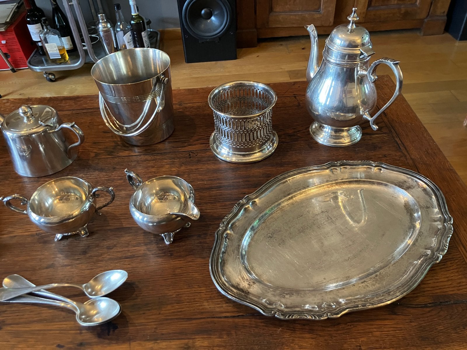 Service de table divers en métal argenté, Antiquités & Art, Enlèvement