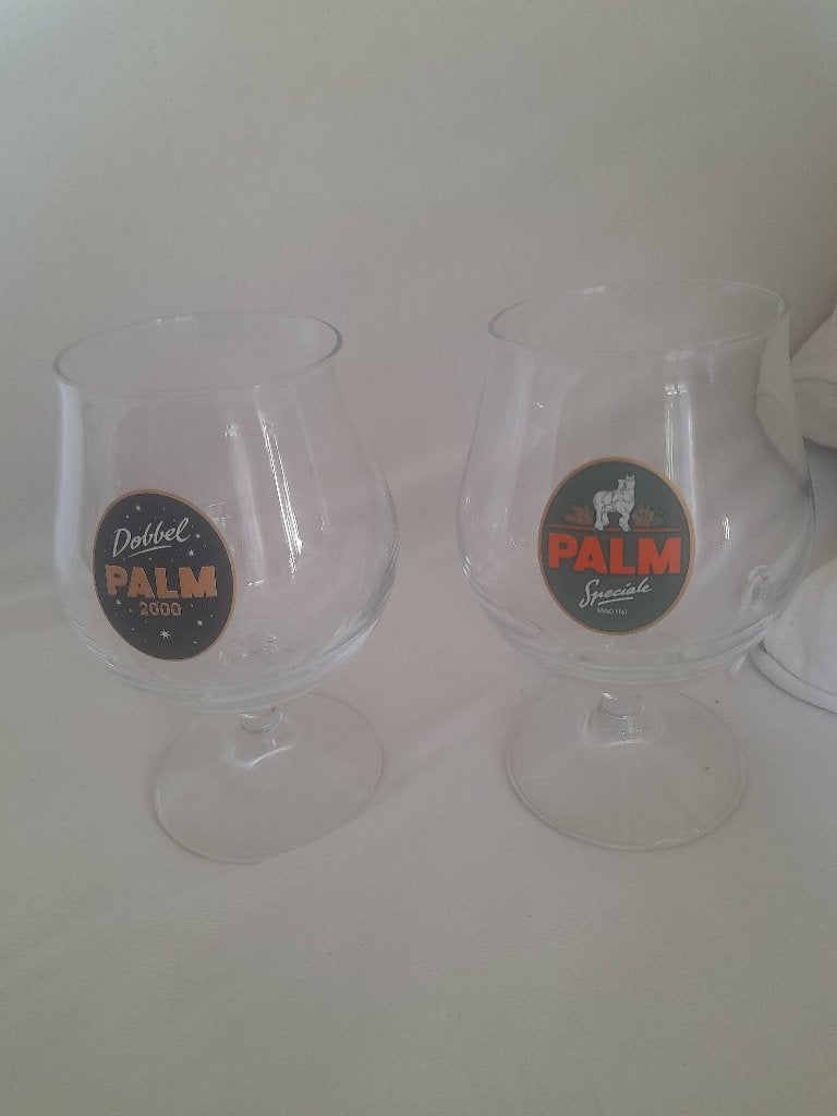 2 palm glazen, Verzamelen, Biermerken, Ophalen, Palm
