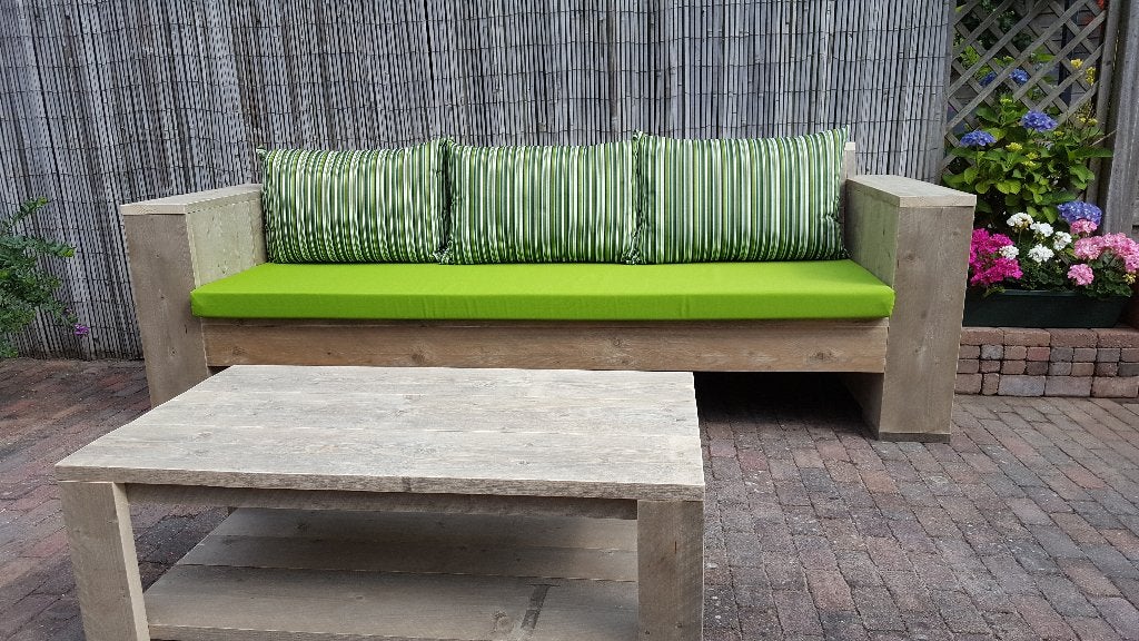 Loungebank met all weather kussens, Overige materialen, Nieuw, Ophalen of Verzenden, Eettafel