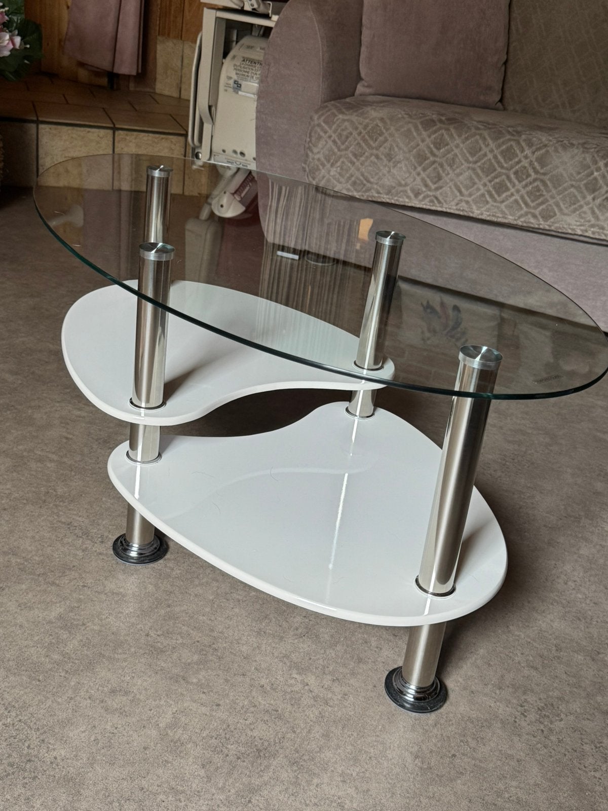 Table ovale, Enlèvement, Comme neuf, Verre
