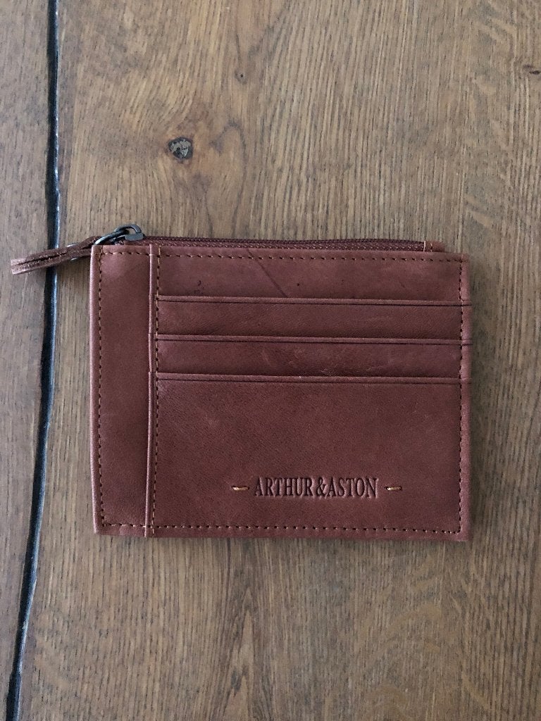 Arthur & Aston card and coin holder, cognac, Neuf, Autres marques, Cuir, Brun
