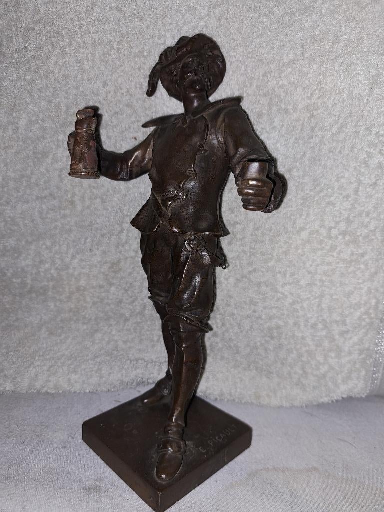 Bronze signe emile picault, Ophalen of Verzenden, Brons