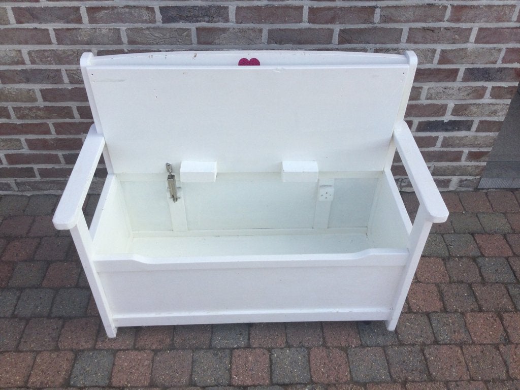 Kinderbankje en stapelbedje, Kinderen en Baby's, Kinderkamer | Inrichting en Decoratie, Ophalen, Gebruikt, Wit, Opbergmeubel