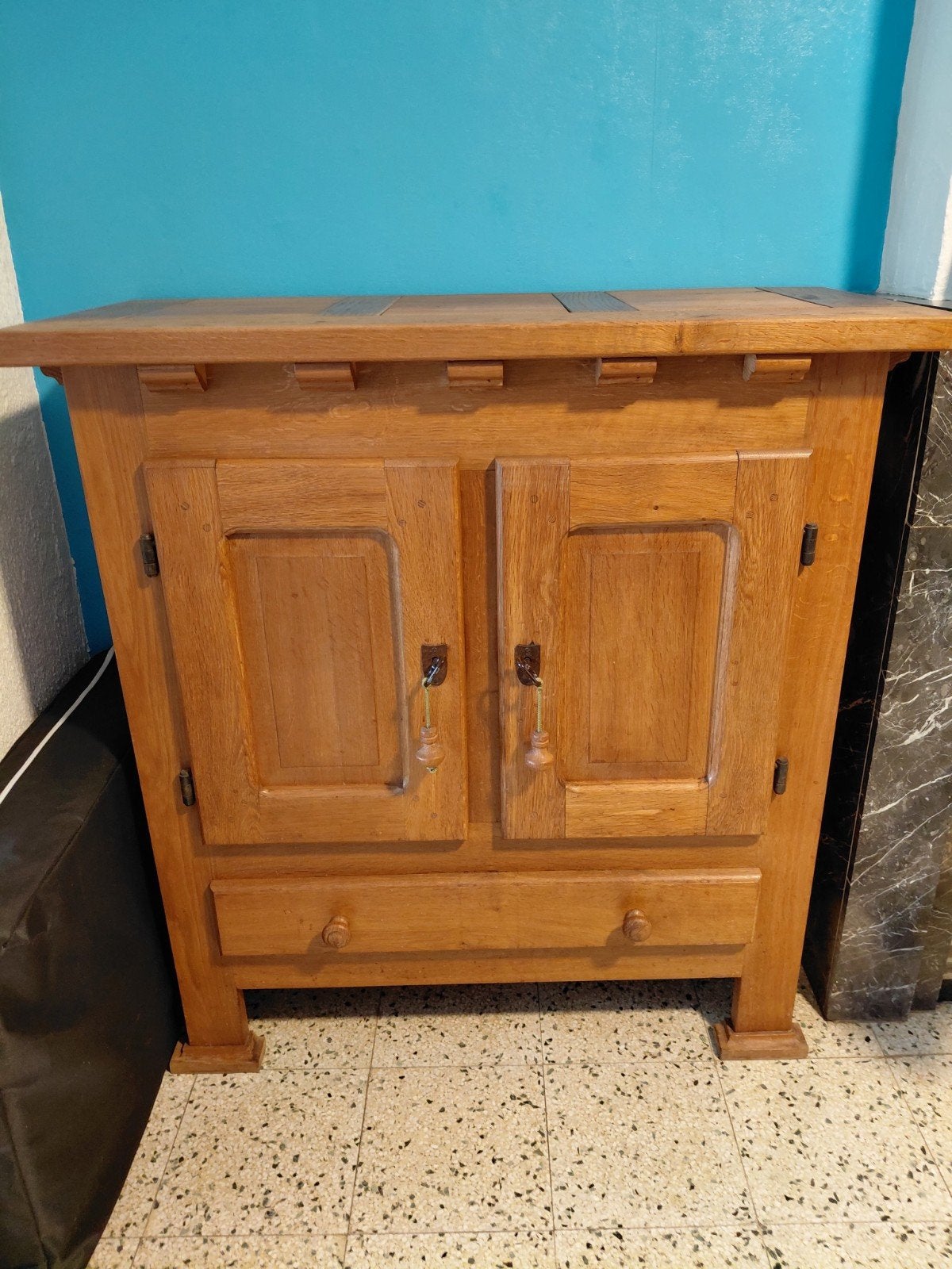 2 delige landelijke eikenhout kasten, Huis en Inrichting, Kasten | Dressoirs, Ophalen, Eikenhout