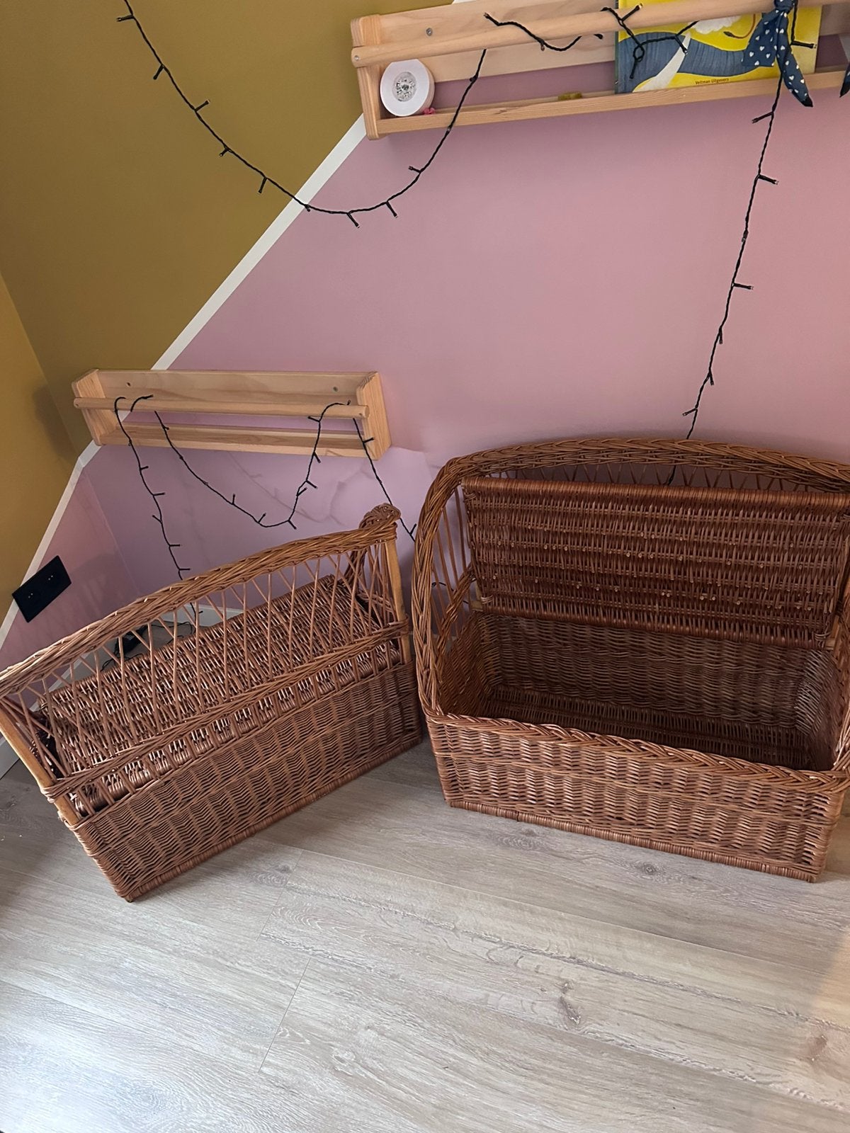 Mooie rieten/ opbergkist met deksel/ rieten bank, Ophalen, 50 – 75, Gebruikt, Minder dan 50 cm