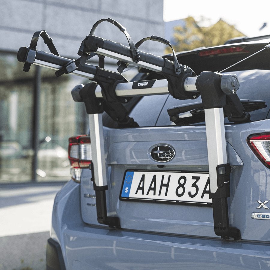 Thule kofferdrager 2 fietsen zonder trekhaak, Auto diversen, Gebruikt, Brede banden, 2 fietsen, Achterklepdrager