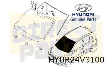 Hyundai i10 (10/07-12/13) voorruit (groen met band) Originee, -, -, Nieuw, Ophalen of Verzenden