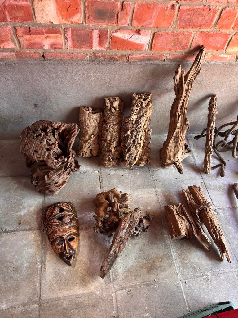 Groot lot reptielen decoratie kurk en linialen en allerlei, Ophalen, Zo goed als nieuw