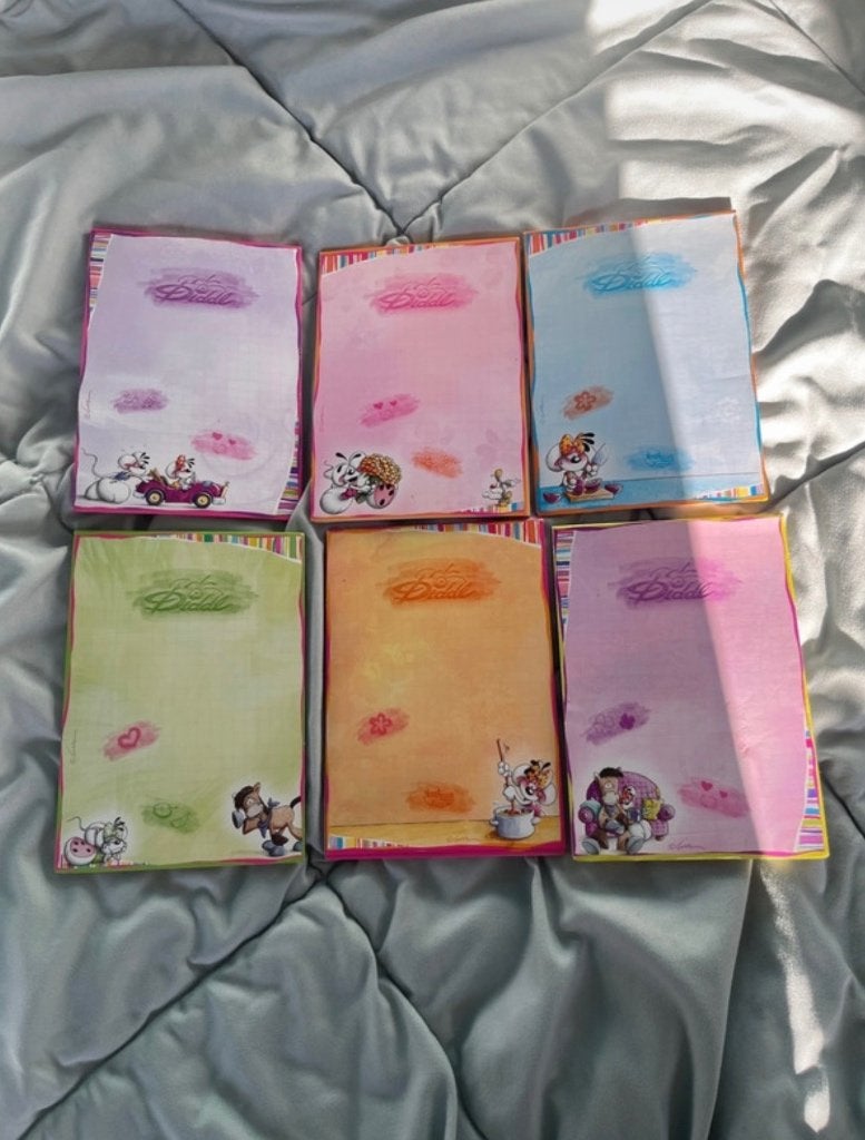 6 A6 blaadjes nr187, 188, 189, 190, 191, 192, Ophalen, Diddl, Gebruikt, Papier, Kaart of Schrift