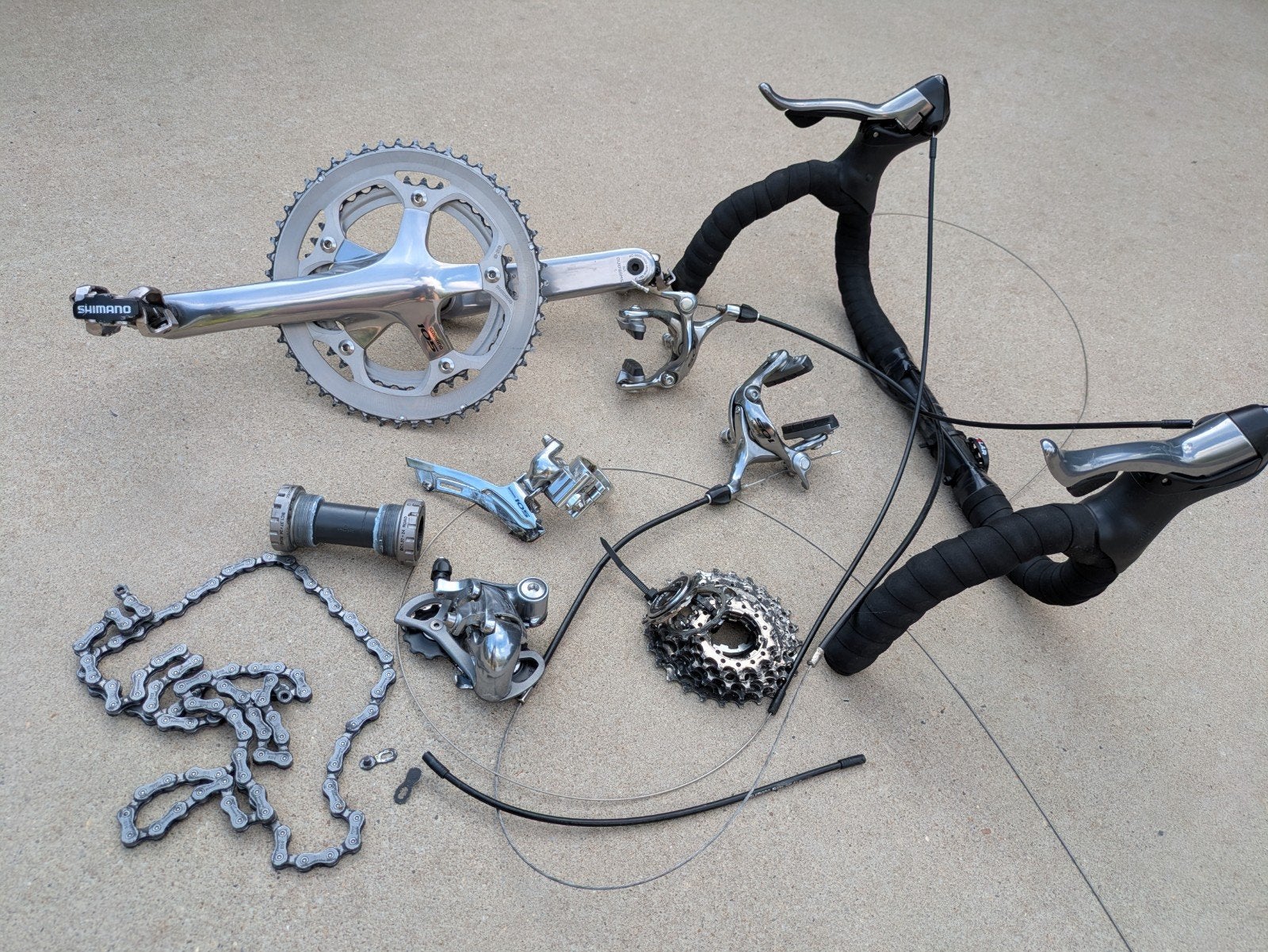 Shimano 105 2x10 Groepset, Vélos & Vélomoteurs, Vélos Pièces, Shimano 105, Utilisé, Aluminium, Enlèvement
