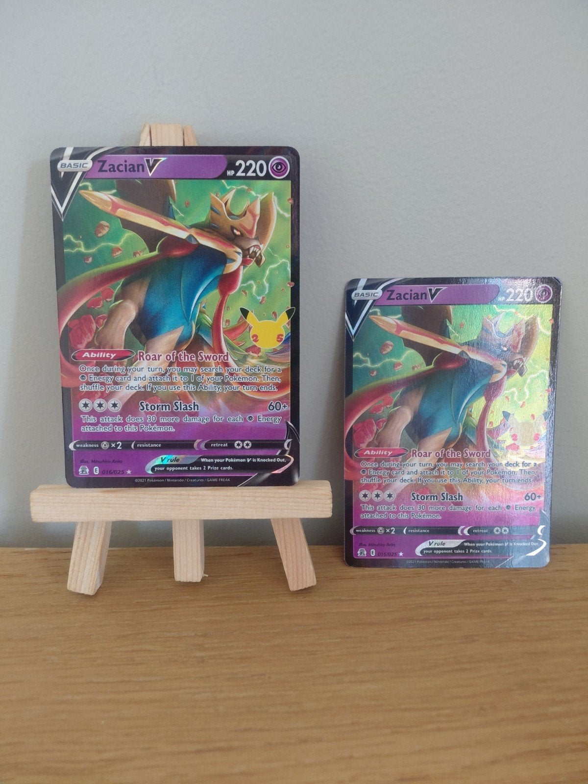 pokémon kaart zacian, Ophalen of Verzenden, Gebruikt, Meerdere kaarten