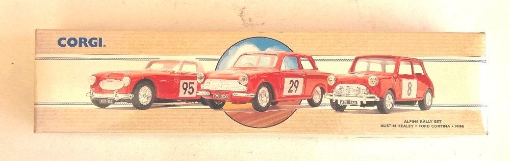 Mini Alpine rally set  CORGI # 97709., Enlèvement ou Envoi, Comme neuf, Voiture, Corgi
