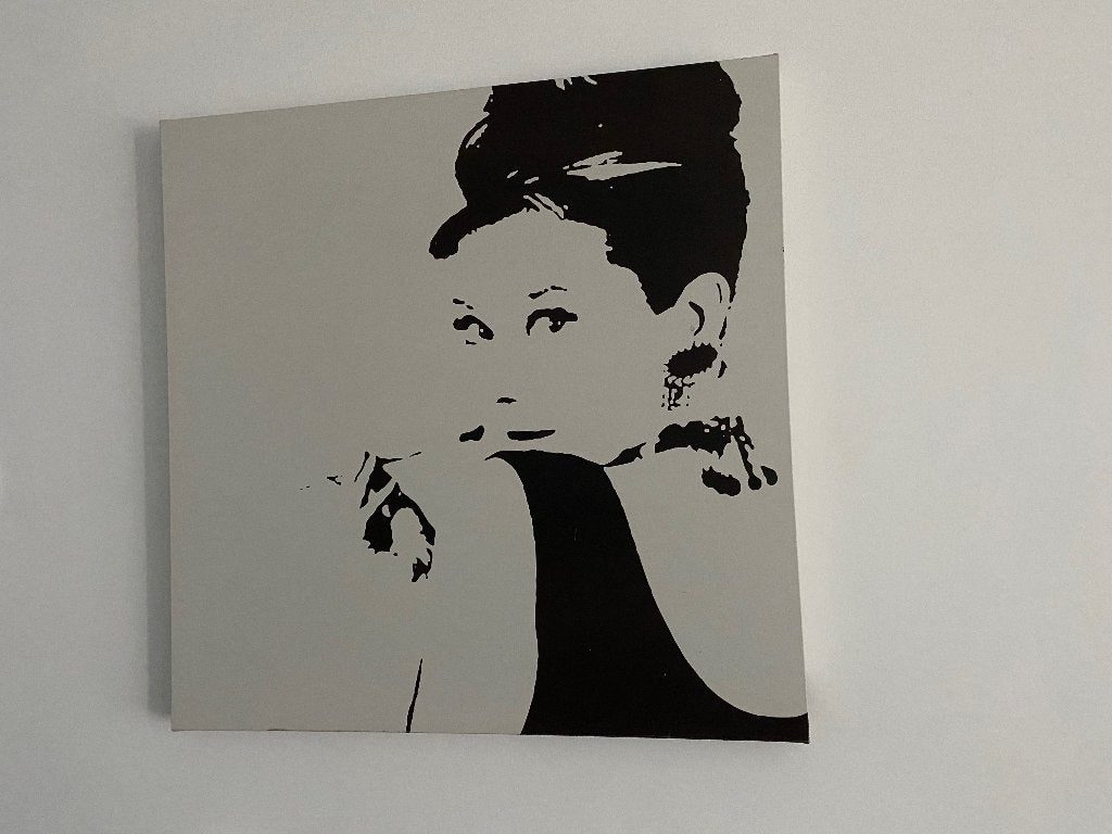 Schilderij Audry Hepburn, Enlèvement, Peint à la main, Portrait