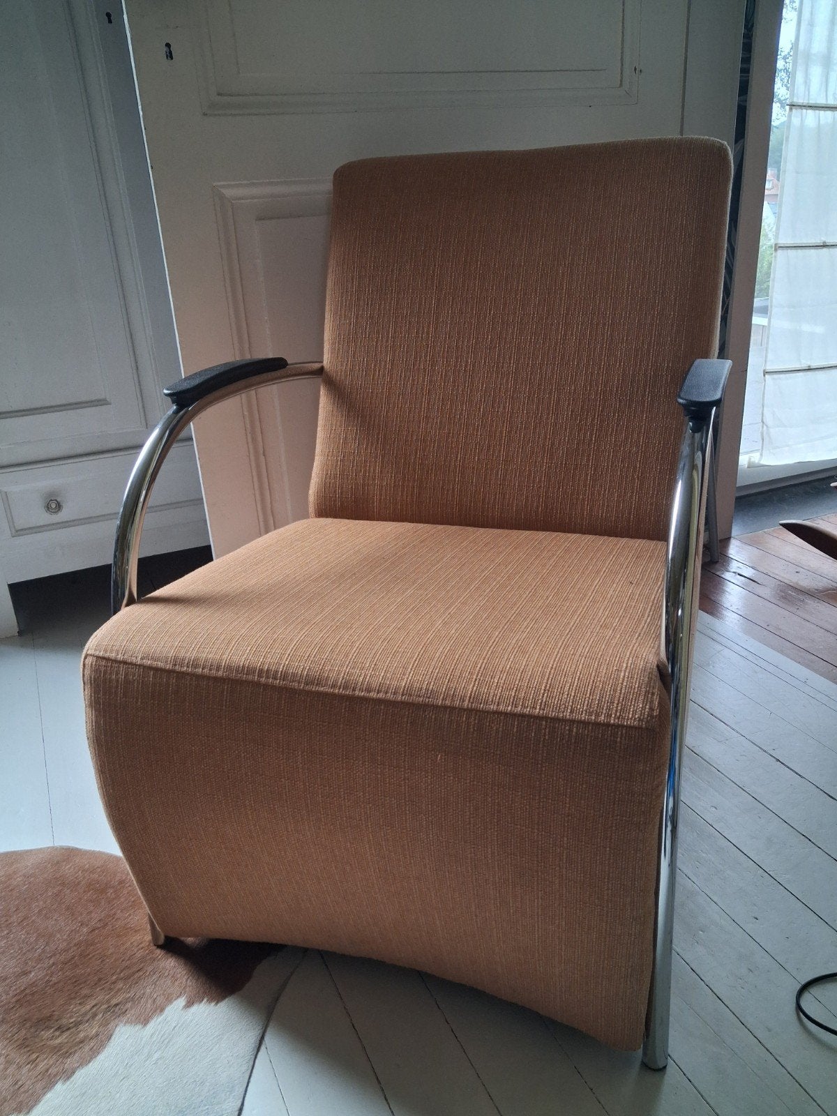 très beau fauteuil club jaune moutarde, Ophalen