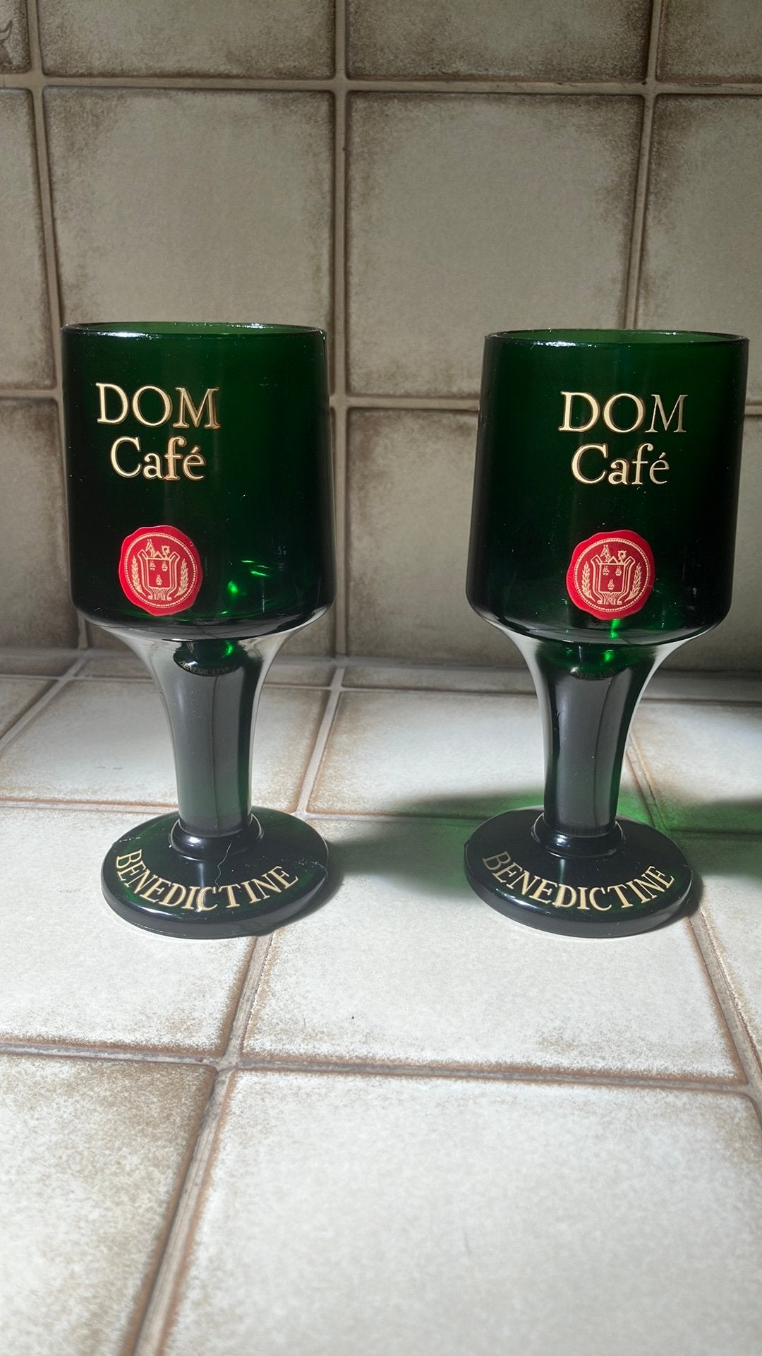 Vintage "DOM Café" Bénédictine Glazen set 2 Jaren '60/'70, Ophalen of Verzenden, Zo goed als nieuw