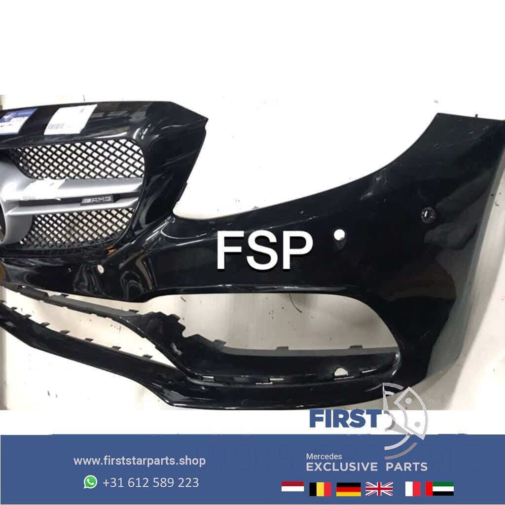 C205 A205 C63 AMG VOORBUMPER + GRIL ZWART Mercedes C Klasse, Utilisé, -, Avant, -