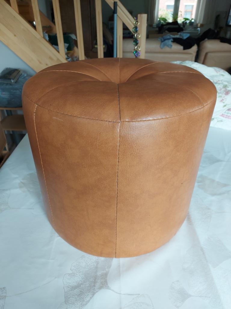 Pouf en Skaï années 70, Ophalen of Verzenden