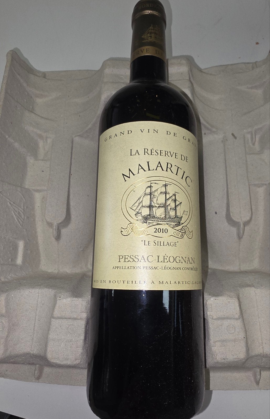 La Réserve de Malartic "Le Sillage" 2010 – Pessac-Léognan AO, Enlèvement