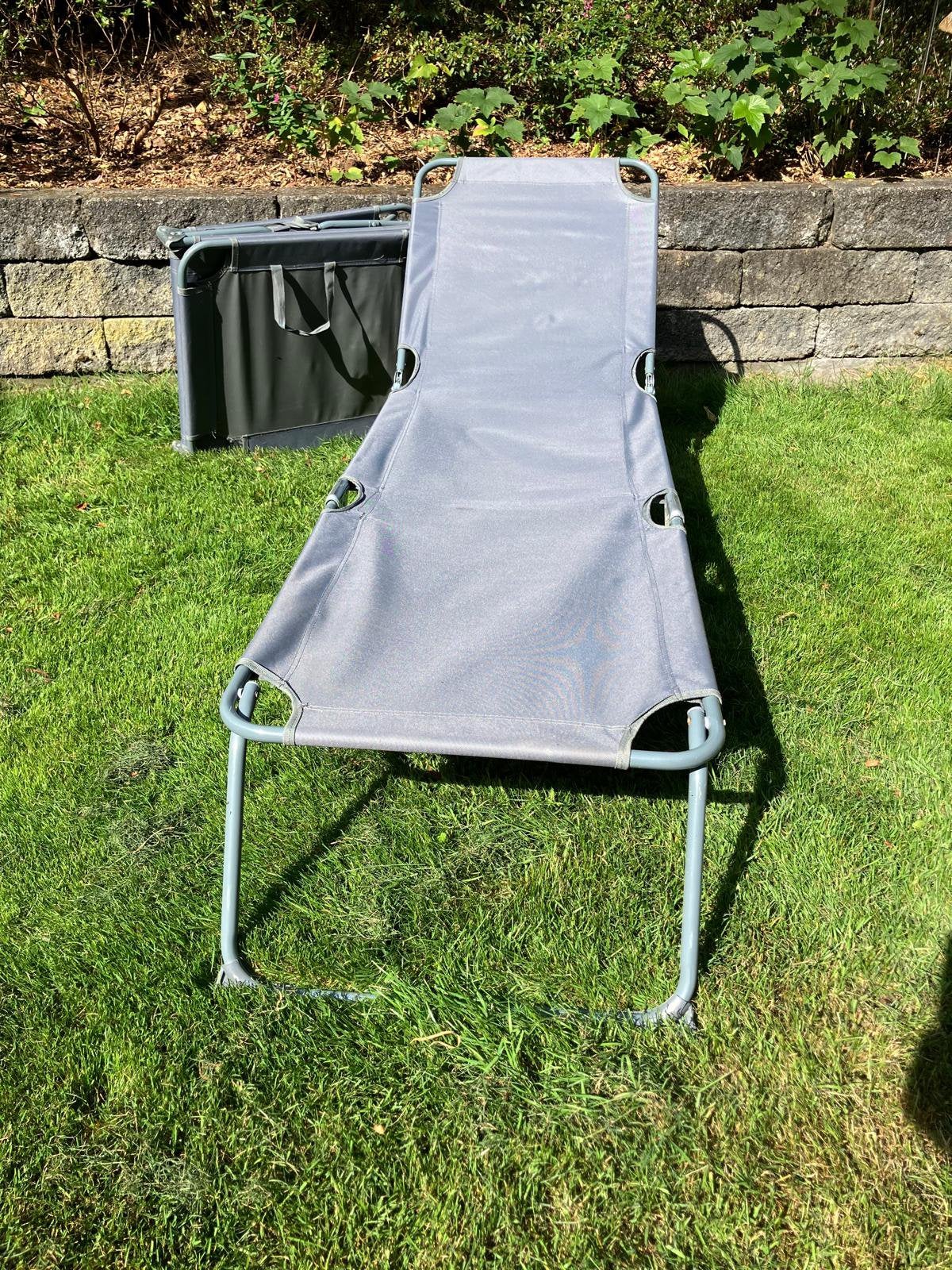 Chaise de salon/de plage, couleur grise, pliable, 2 pièces, Enlèvement, Comme neuf