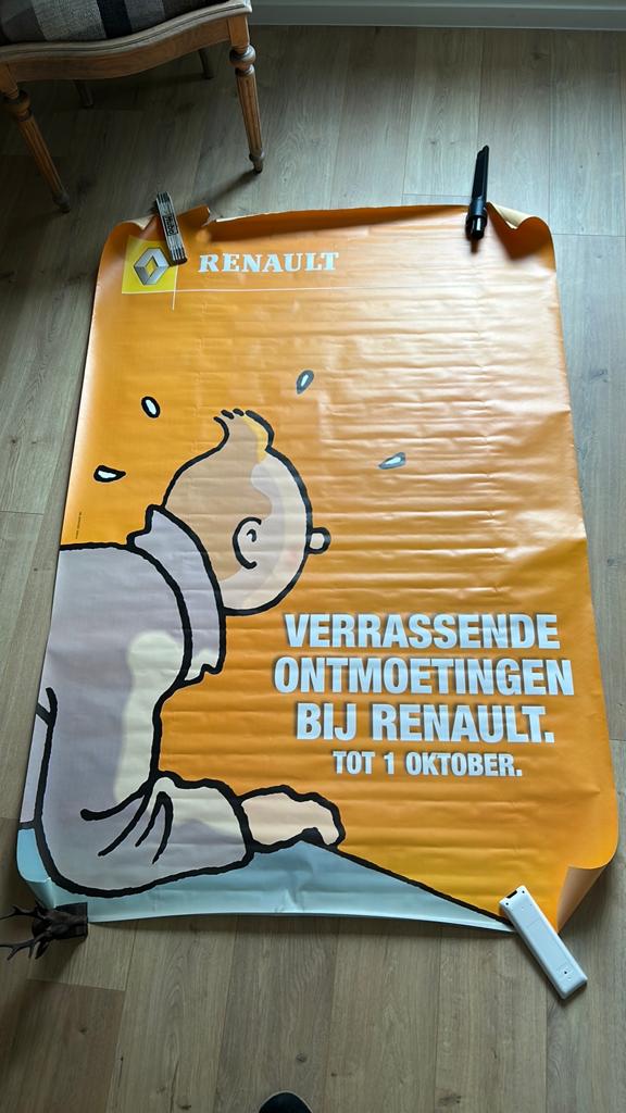 Affiche géante Hergé Tintin pour Renault 2001, Enlèvement, Tintin, Utilisé