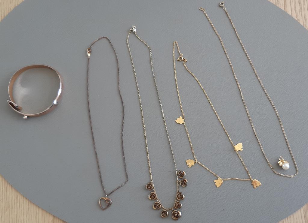 bling 8x halsketting +1 armband  goudkleurig + zilverkleurig, Ophalen of Verzenden, Zo goed als nieuw, Goud, Overige materialen