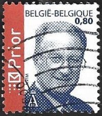 1 Postzegel België 2004 Koning Albert II (II), Koninklijk huis, Frankeerzegel, Ophalen of Verzenden, Gestempeld