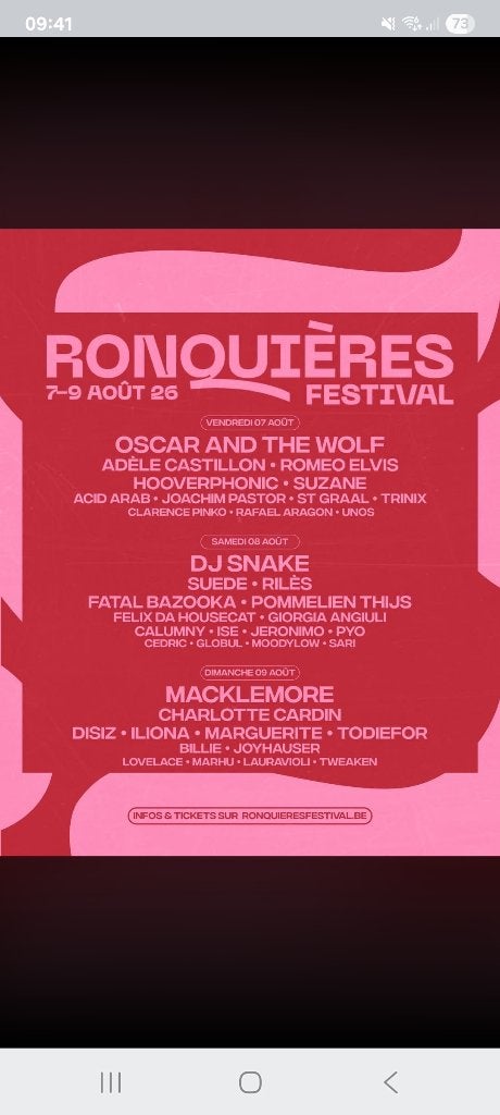 Pass 3 jours au prix de 2 ronquieres festival