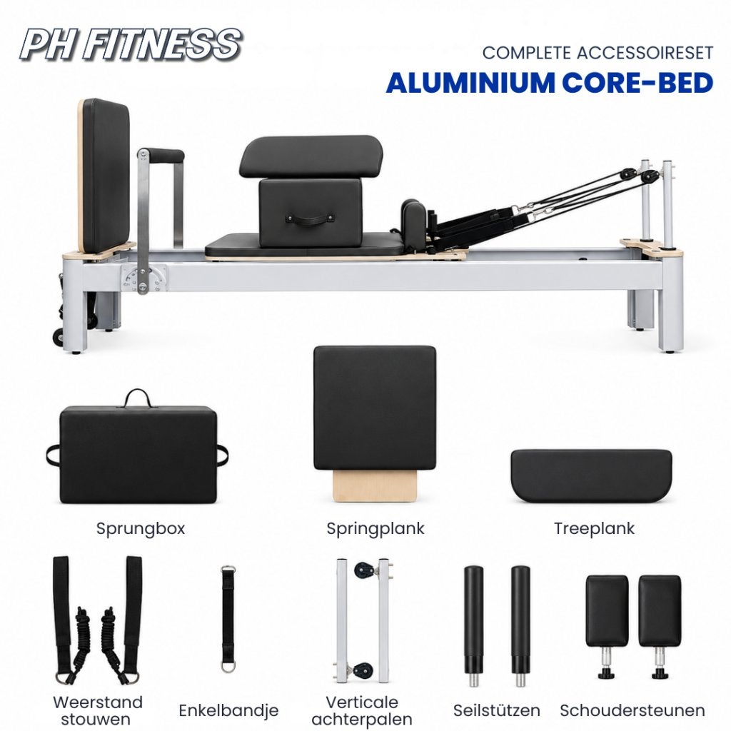 PH Fitness Aluminium Pilates Reformer - Studio Apparaat, Sport en Fitness, Ophalen, Nieuw, Rug, Overige typen