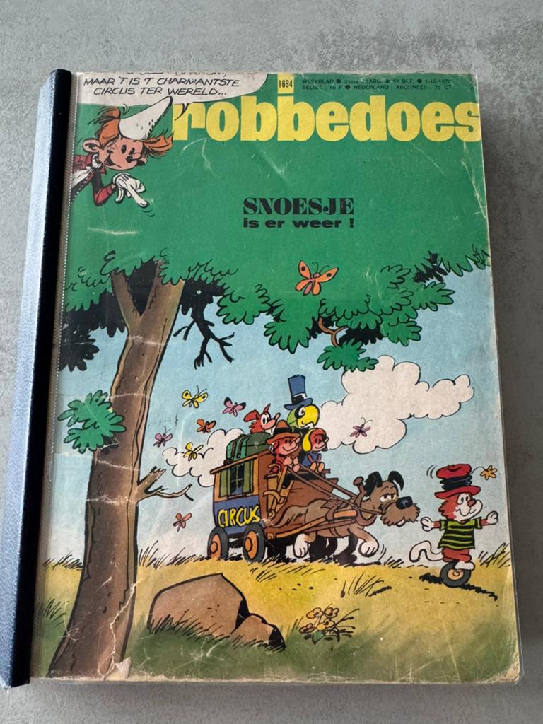 Vintage Robbedoes ingebonden stripboek 1976, Une BD, Enlèvement ou Envoi, Utilisé