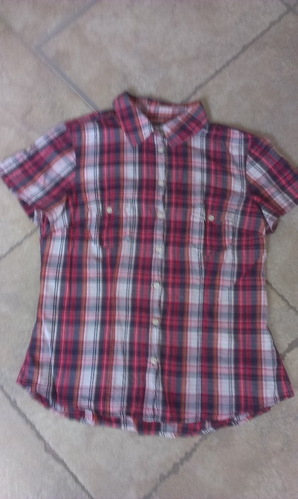 Mooie rode ruitjes bloes mt Large, Kleding | Dames, Ophalen of Verzenden, Zo goed als nieuw, Maat 42/44 (L), Rood