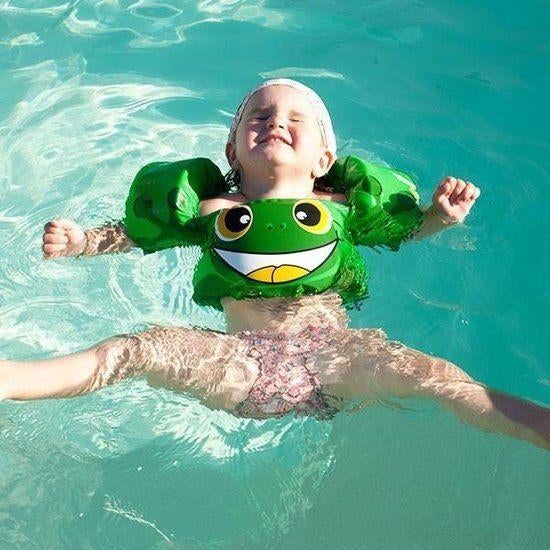Verstelbare zwembandjes met kikker - Groen, Kinderen en Baby's, Kinderkleding | Kinder-zwemkleding, Gebruikt, Zwem-accessoire