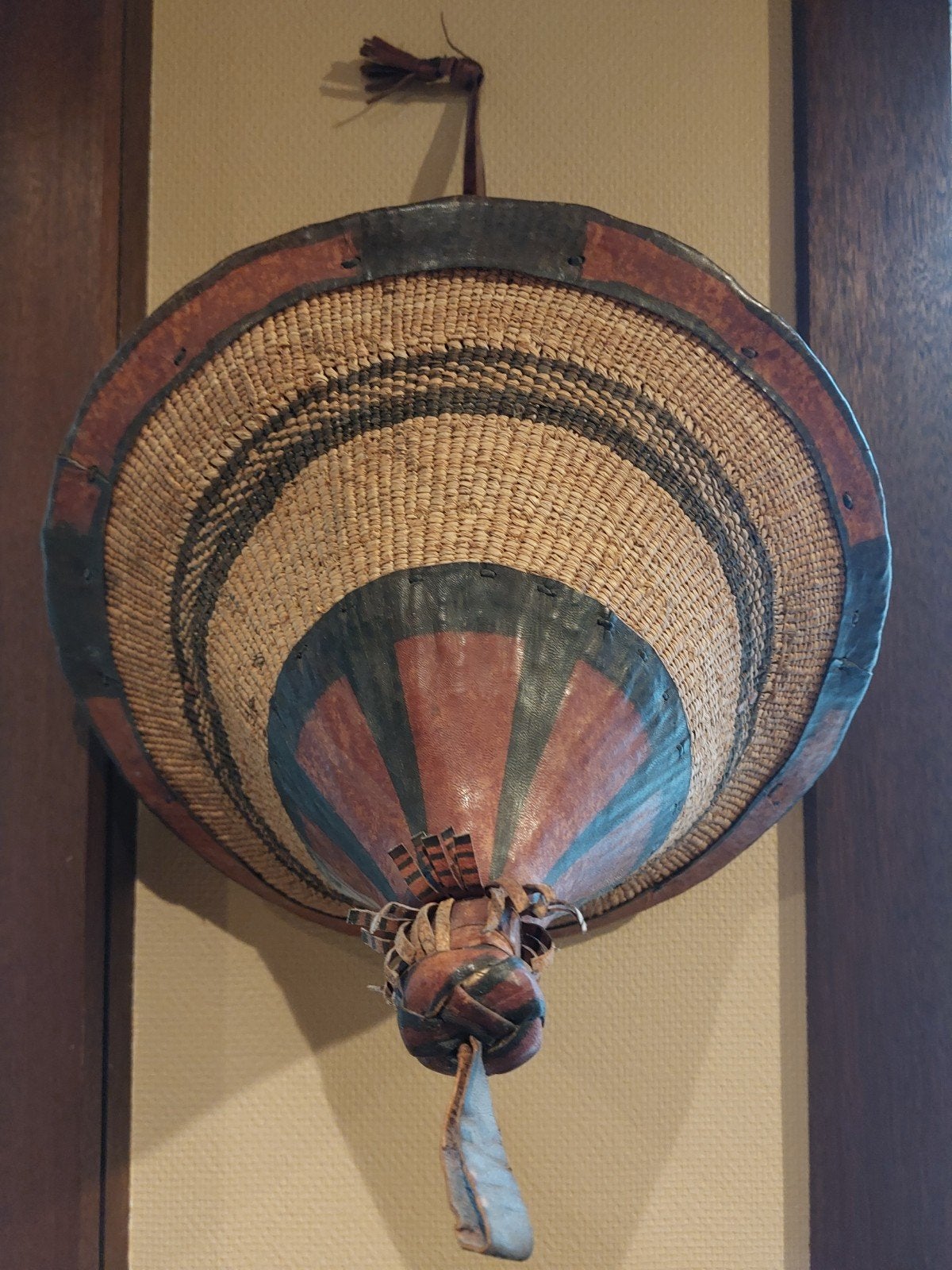 authentieke Fulani Hat uit West-Afrika, Antiquités & Art, Fait main, Afrique, 38 cm, Brun