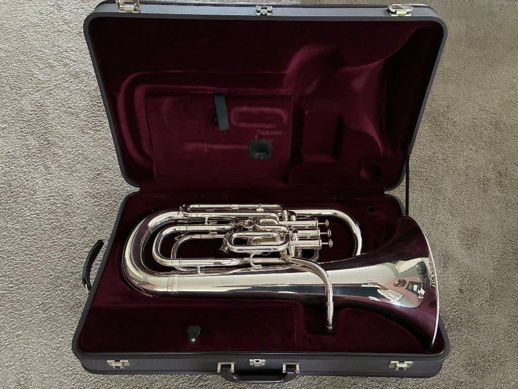 Besson Sovereign BE967 Euphonium verzilverd (2019), Ophalen, Zo goed als nieuw, Euphonium of Tenortuba, Met koffer of draagtas