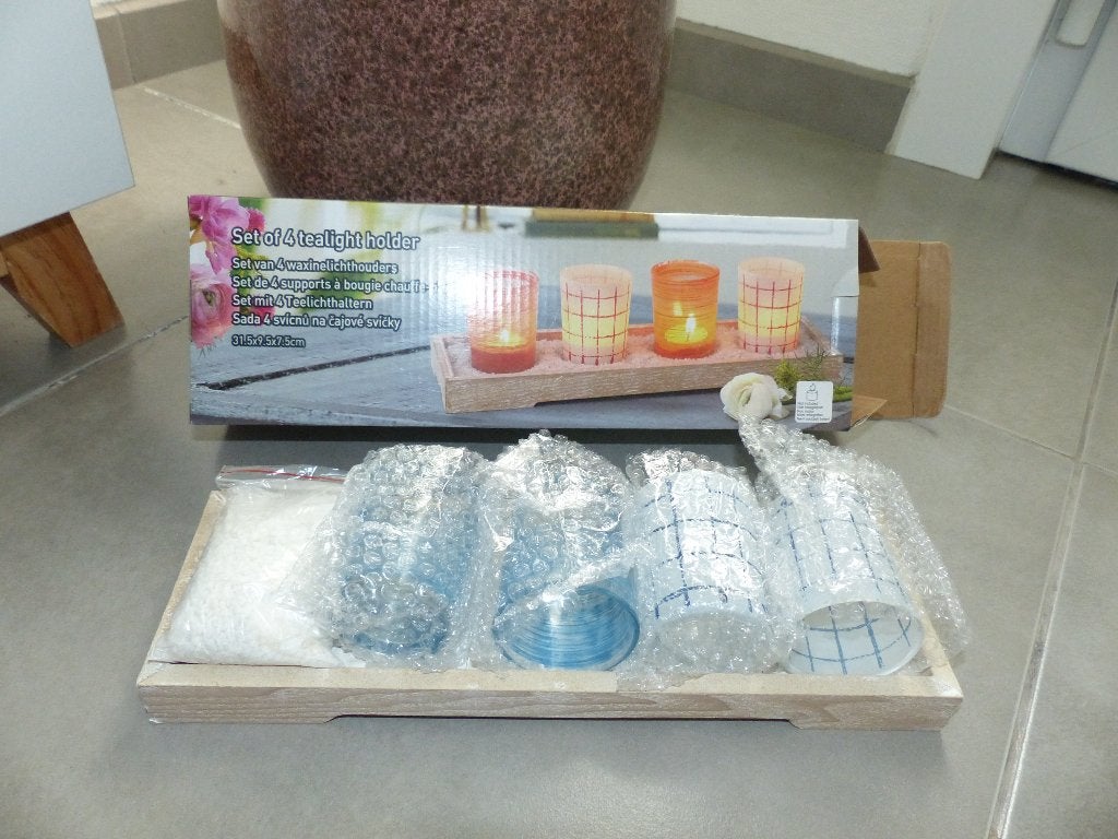 Setje met theelichtjes en keitjes, Ophalen of Verzenden, Zo goed als nieuw