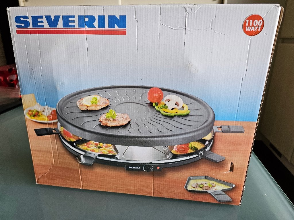 gourmet stel met 8 pannetjes, Elektronische apparatuur, Grillplaten, Ophalen, Zo goed als nieuw, Tafelgrill