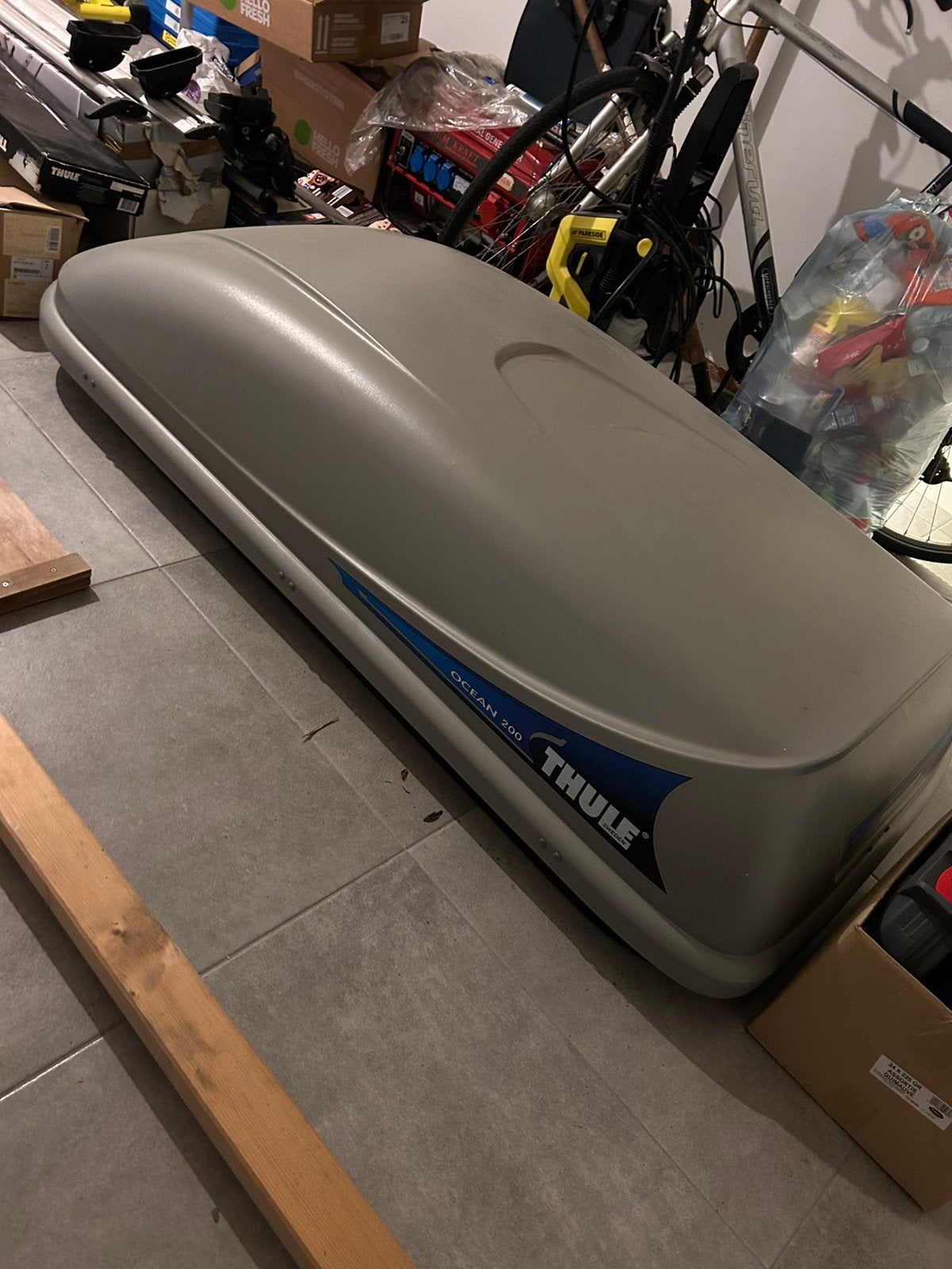 Thule Ocean 200 Dakkoffer,Whispbar Dakdragers,Fietsendragers, Enlèvement, Audi