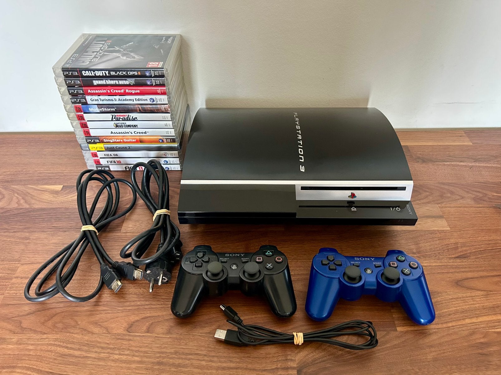 Playstation 3 + Games, Phat, Met 2 controllers, Ophalen of Verzenden, Gebruikt