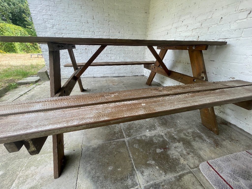 Picknick tafel hout, Jardin & Terrasse, Tables de pique-nique, Enlèvement, Utilisé, Rectangulaire, Bois