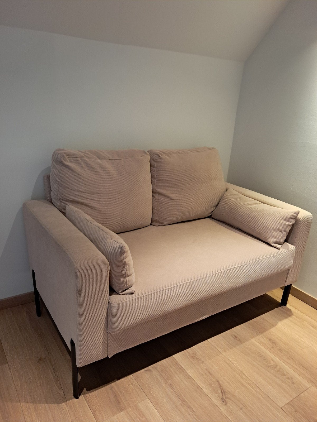 Tweezit in beige ribfluweel, Huis en Inrichting, Ophalen