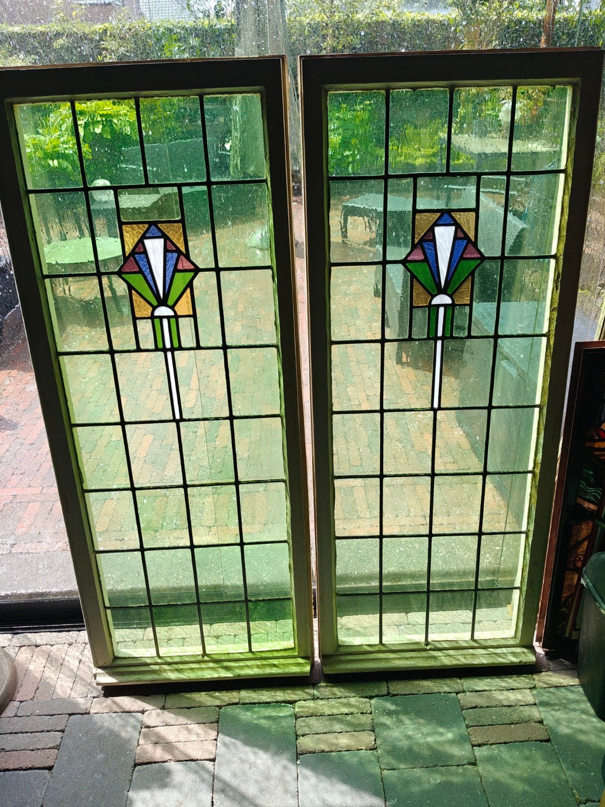 Glas in lood  zeer mooi 2 stuks, Antiek en Kunst, Ophalen