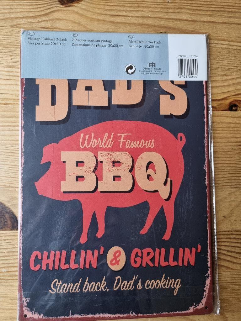 Metalen wandplaten BBQ hot dog, Ophalen of Verzenden, Nieuw
